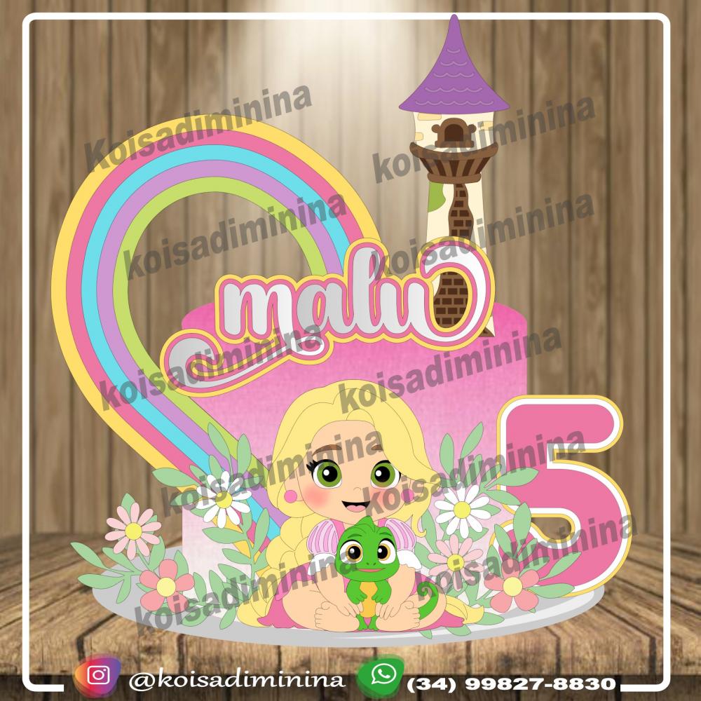 Arquivo de Corte Topo de Bolo - Enrolados / Rapunzel