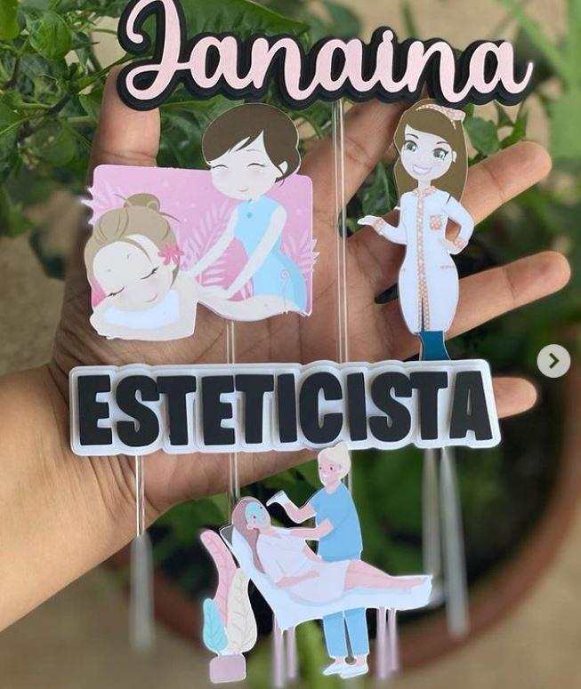 Arquivo de Corte Topo de Bolo - Esteticista