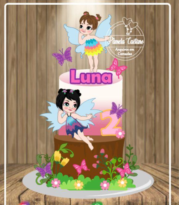 Arquivo de Corte Topo de Bolo - Fada