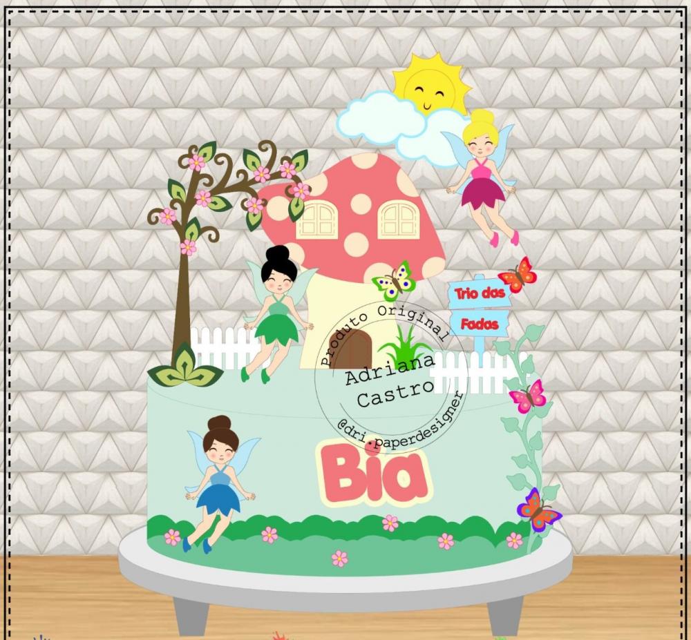 Arquivo de Corte Topo de Bolo - Fada