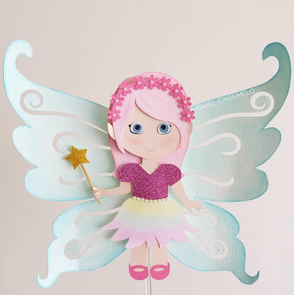 Arquivo de Corte Topo de Bolo - Fada