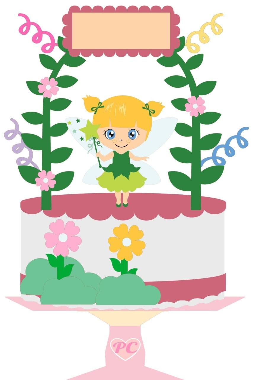 Arquivo de Corte Topo de Bolo - Fada