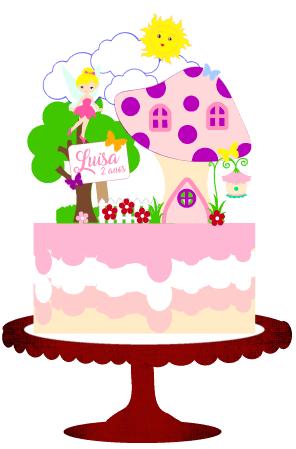 Arquivo de Corte Topo de Bolo - Fada