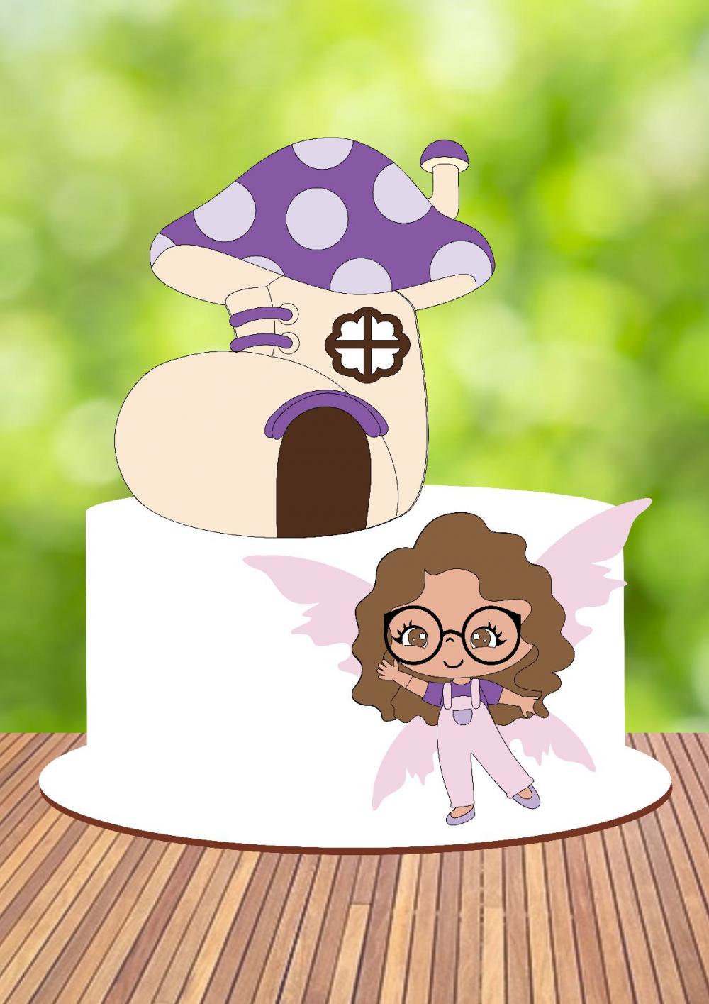 Arquivo de Corte Topo de Bolo - Fada