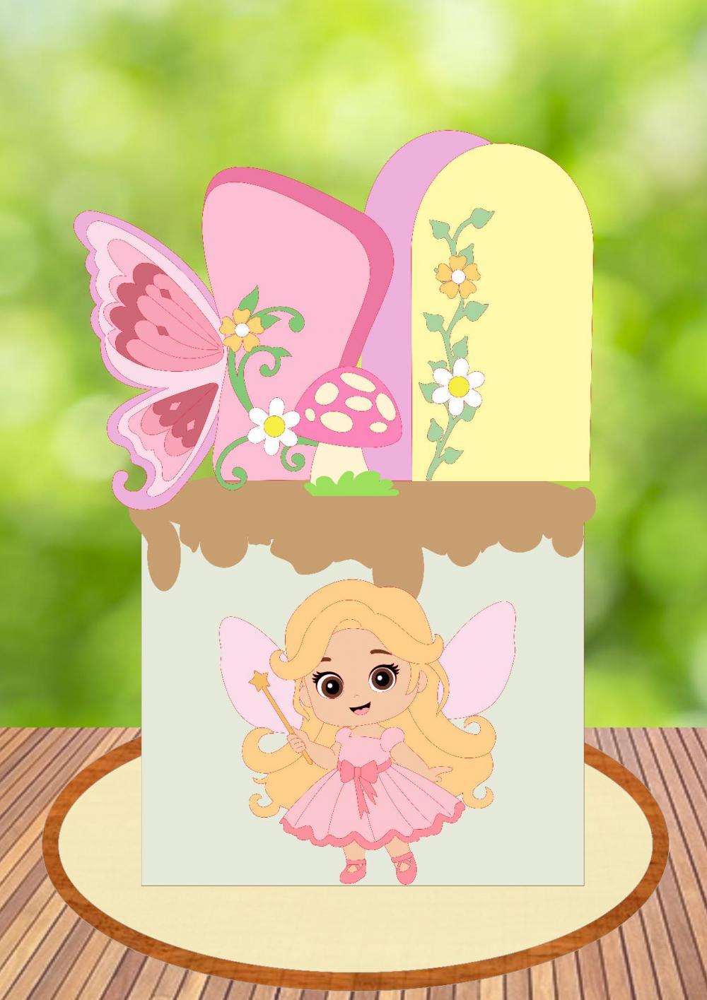 Arquivo de Corte Topo de Bolo - Fada