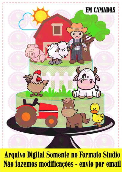 Arquivo de Corte Topo de Bolo - Fazendinha