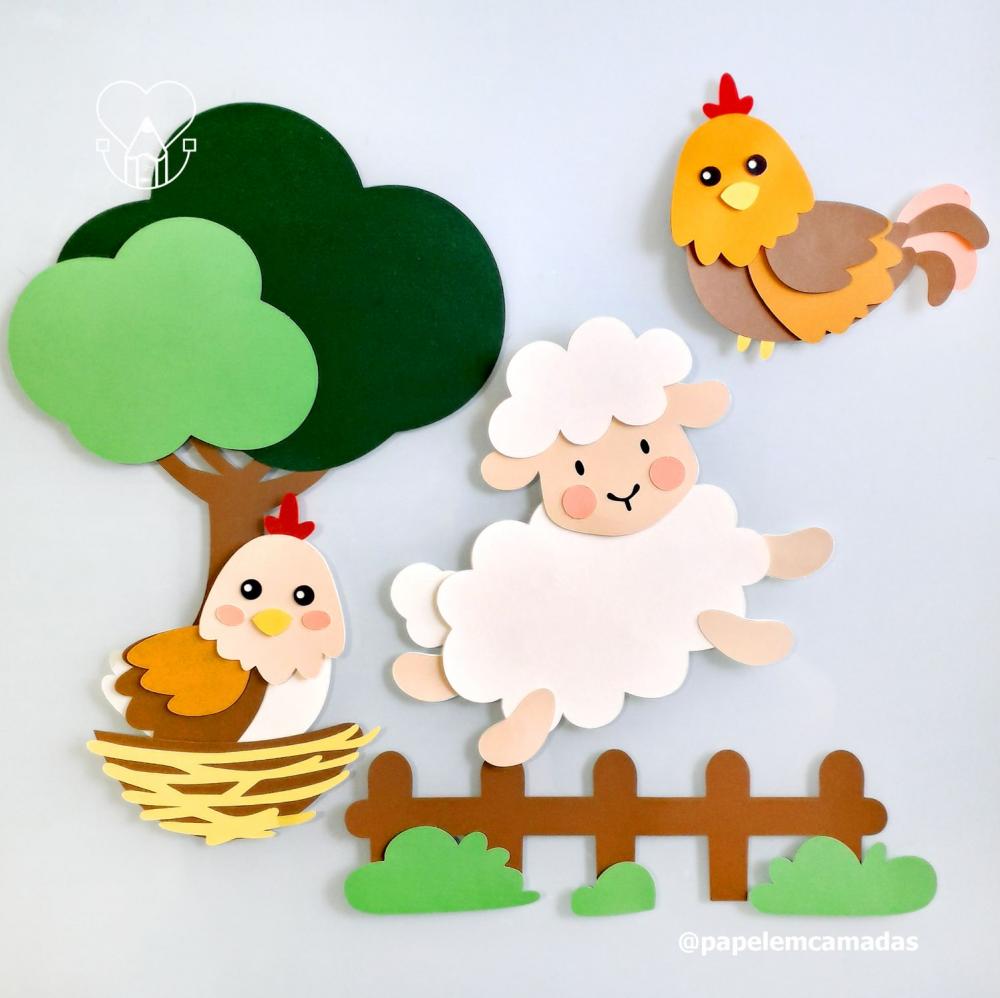 Arquivo de Corte Topo de Bolo - Fazendinha