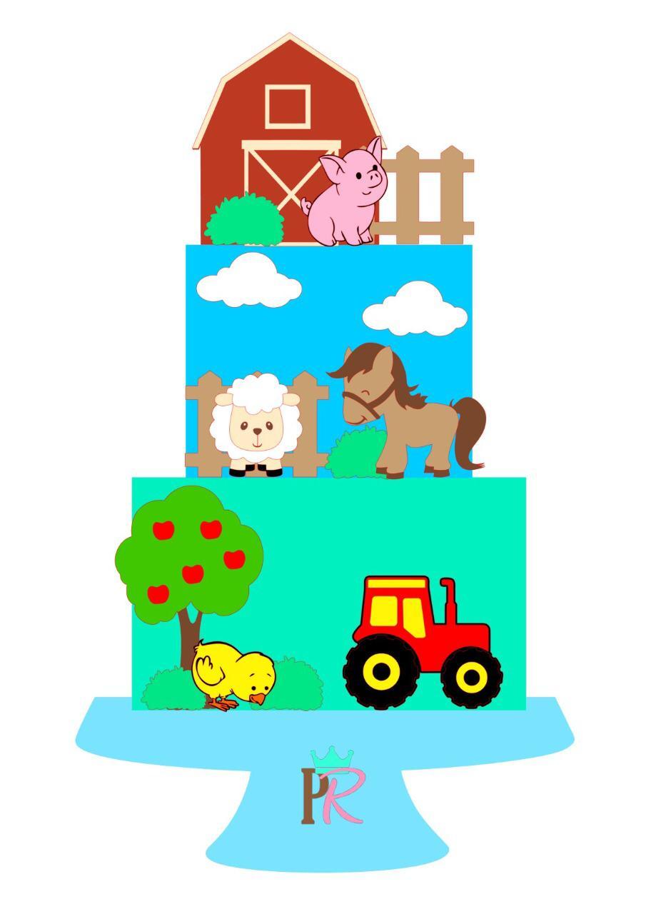 Arquivo de Corte Topo de Bolo - Fazendinha