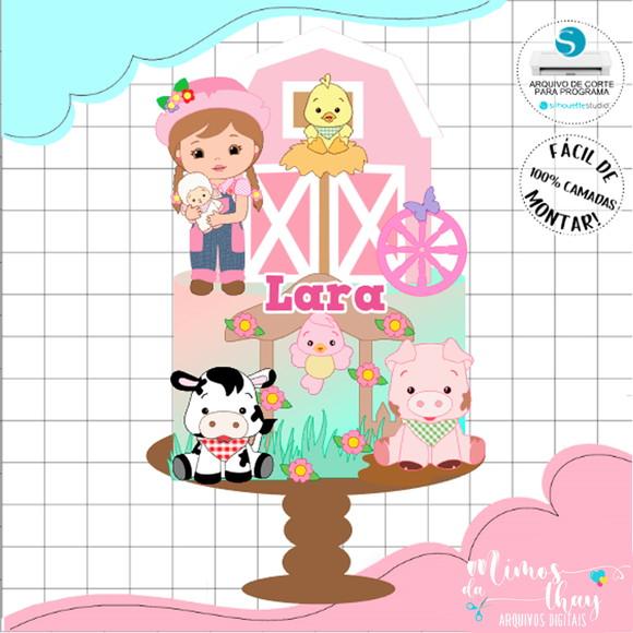 Arquivo de Corte Topo de Bolo - Fazendinha