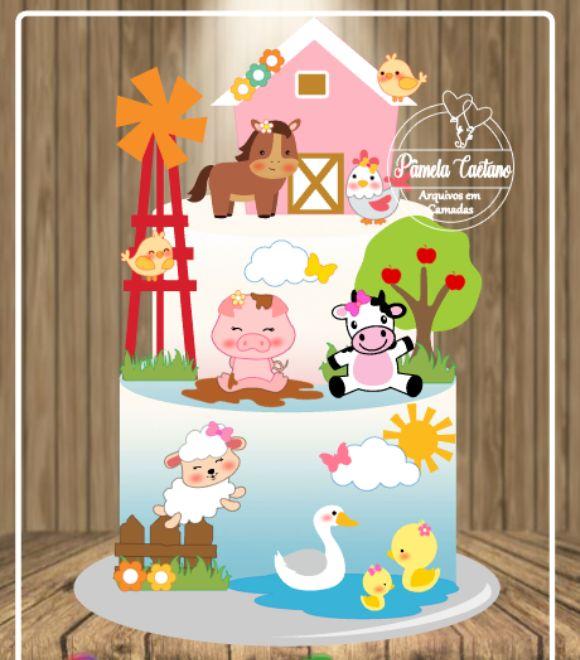 Arquivo de Corte Topo de Bolo - Fazendinha