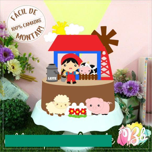 Arquivo de Corte Topo de Bolo - Fazendinha