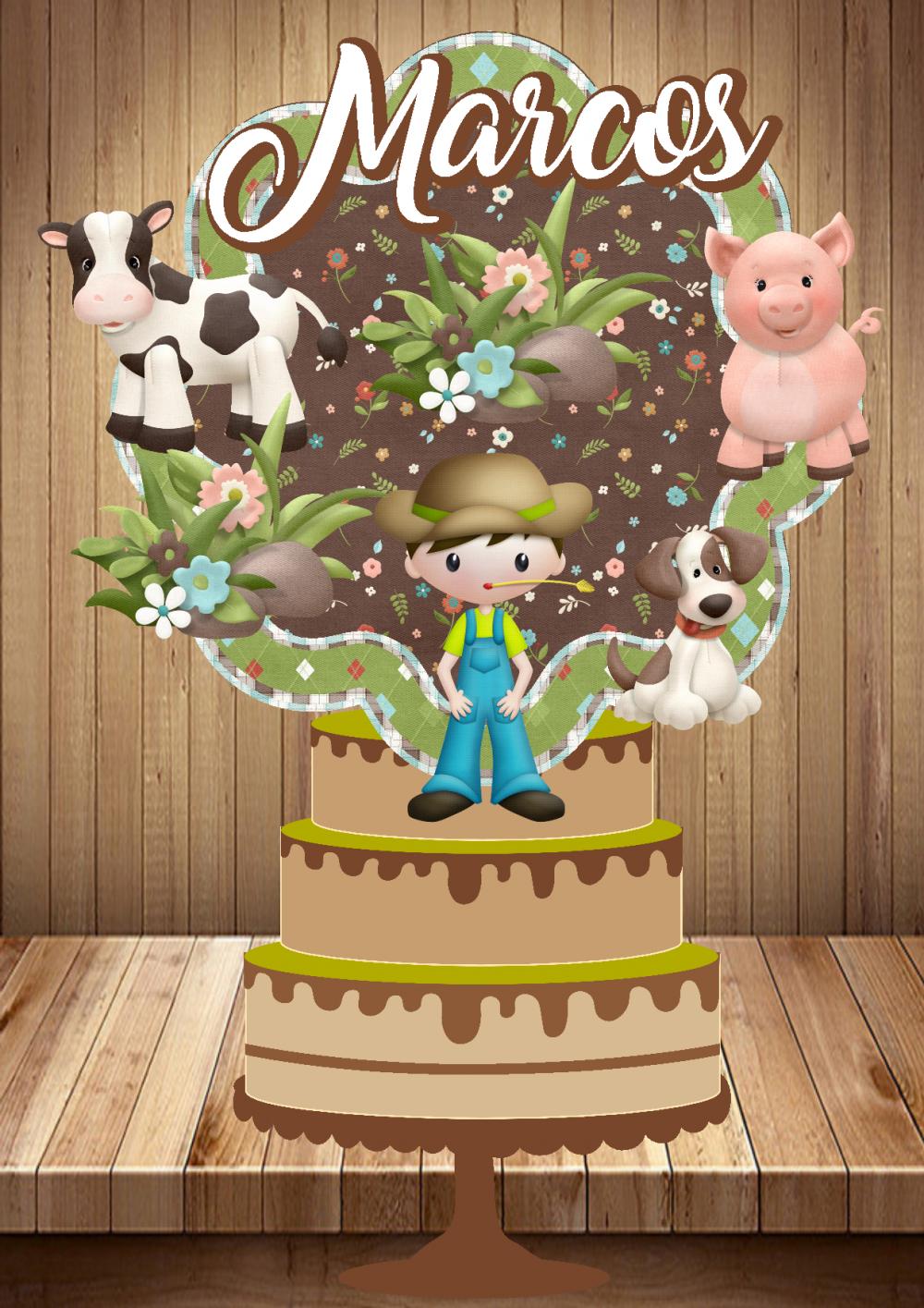 Arquivo de Corte Topo de Bolo - Fazendinha