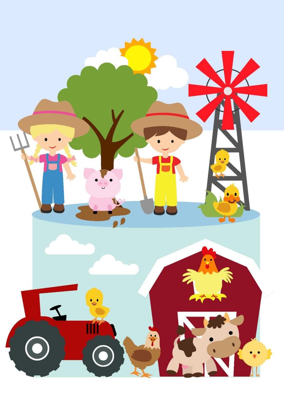 Arquivo de Corte Topo de Bolo - Fazendinha