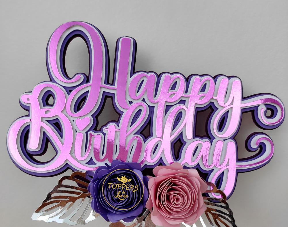 Arquivo de Corte Topo de Bolo - Feliz Aniversário