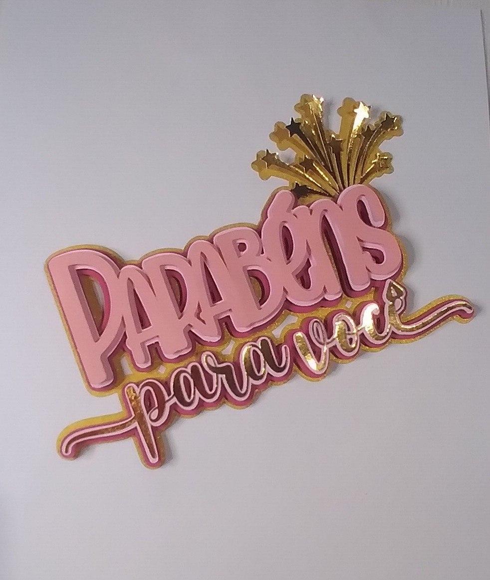 Arquivo de Corte Topo de Bolo - Feliz Aniversário