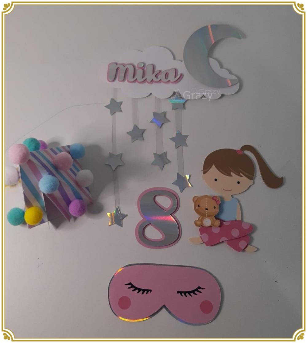 Arquivo de Corte Topo de Bolo - Festa do Pijama