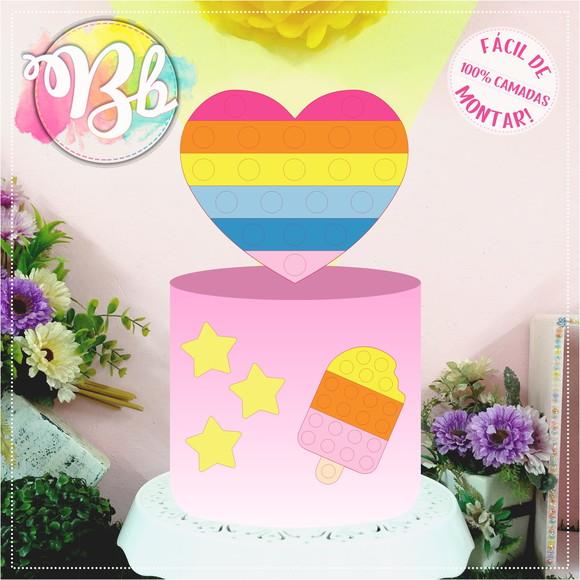 Arquivo de Corte Topo de Bolo - FIDGET TOYS - POP IT