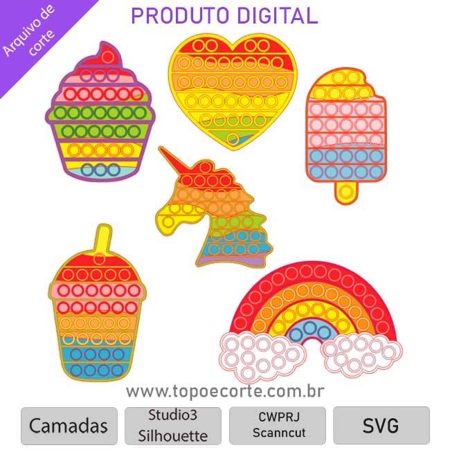 Arquivo de Corte Topo de Bolo - FIDGET TOYS - POP IT