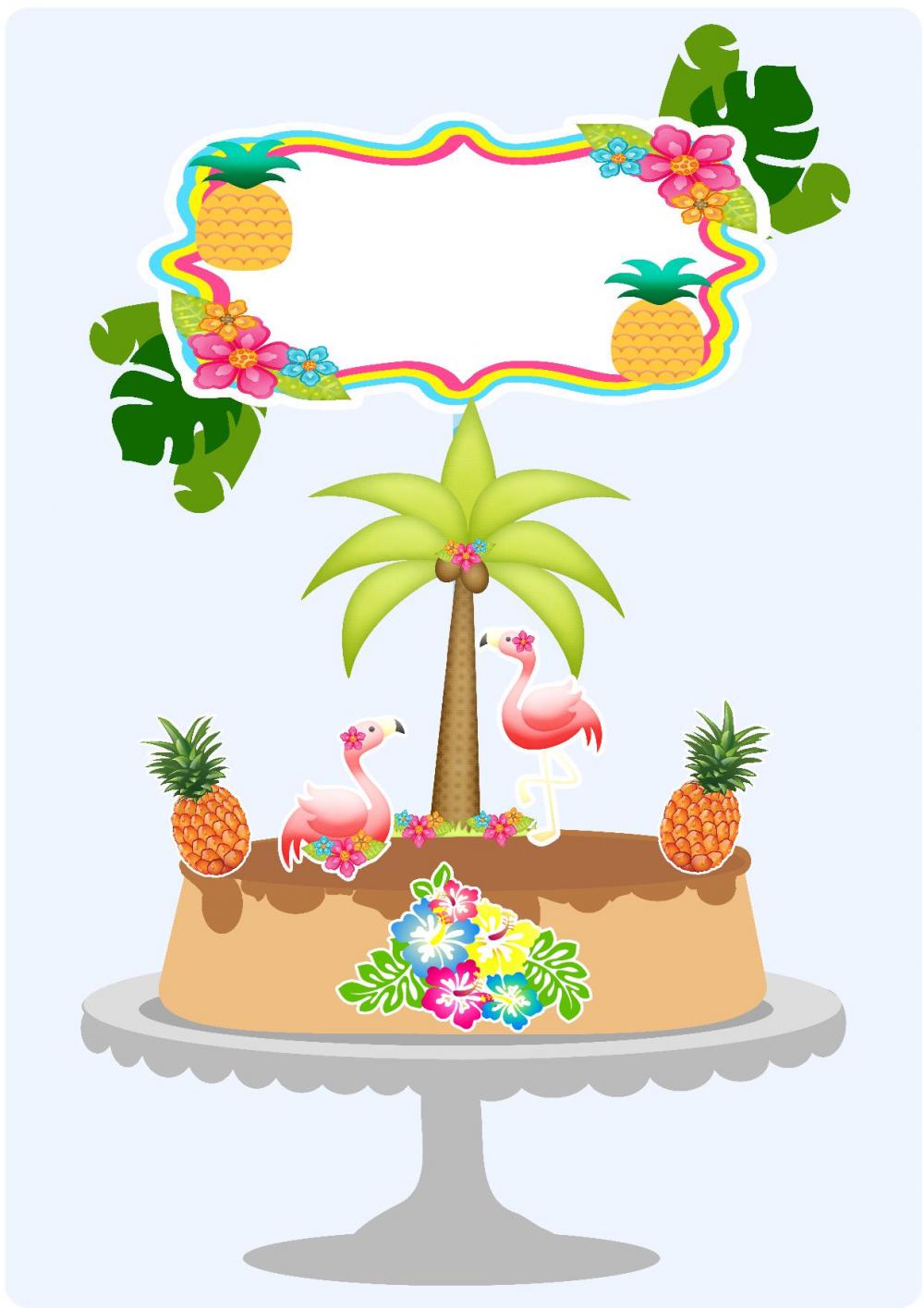 Arquivo de Corte Topo de Bolo - Flamingo