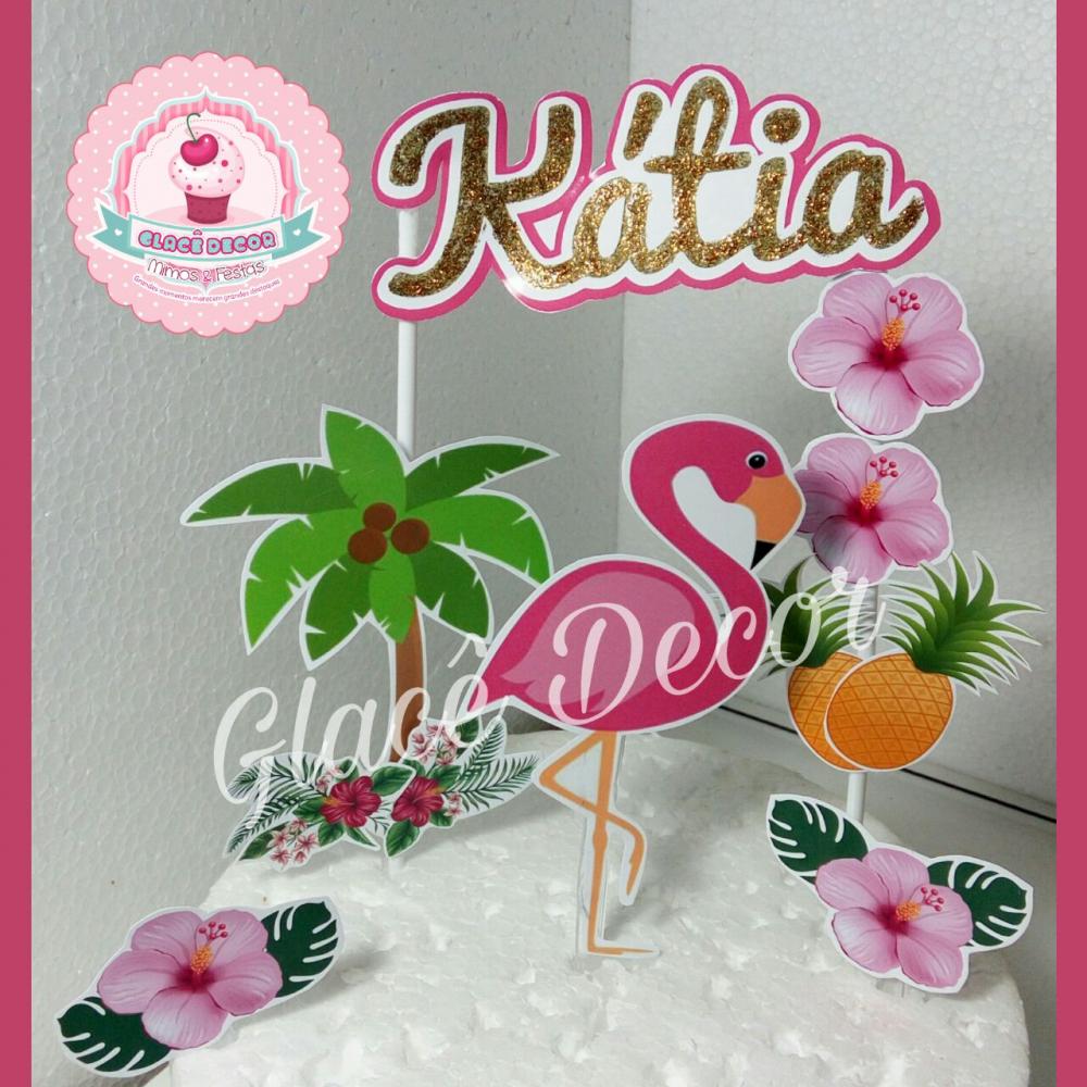 Arquivo de Corte Topo de Bolo - Flamingo