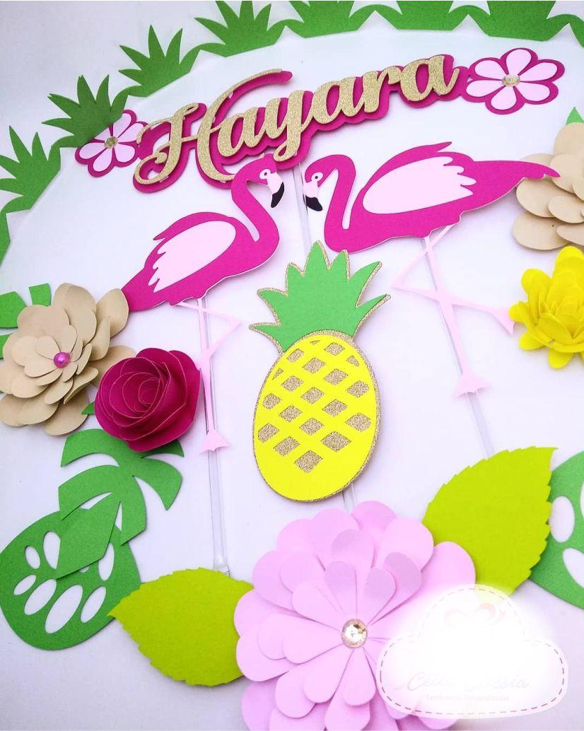 Arquivo de Corte Topo de Bolo - Flamingo