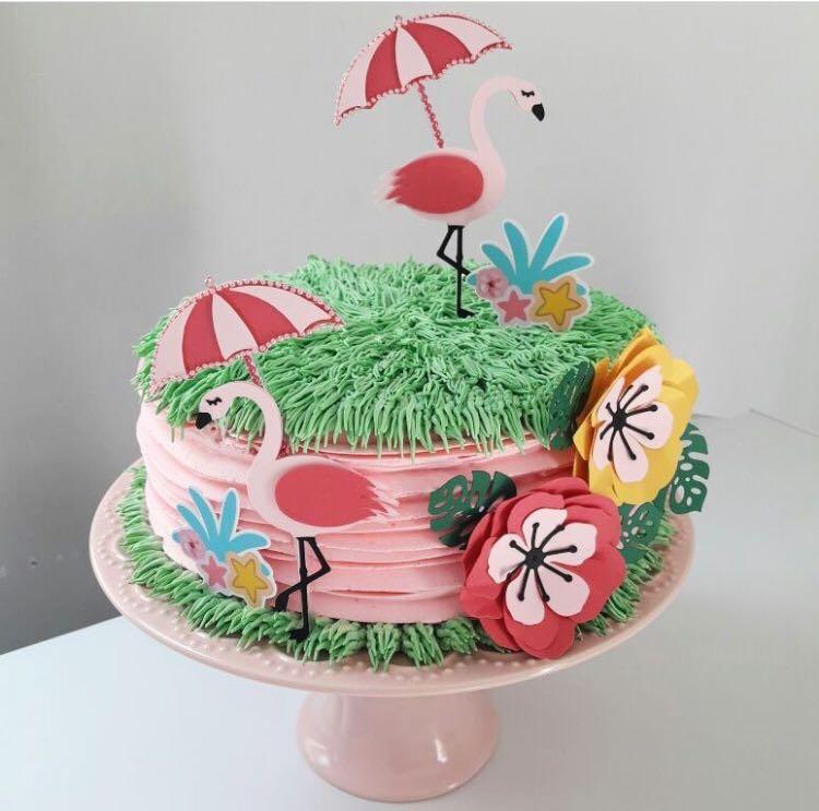 Arquivo de Corte Topo de Bolo - Flamingo