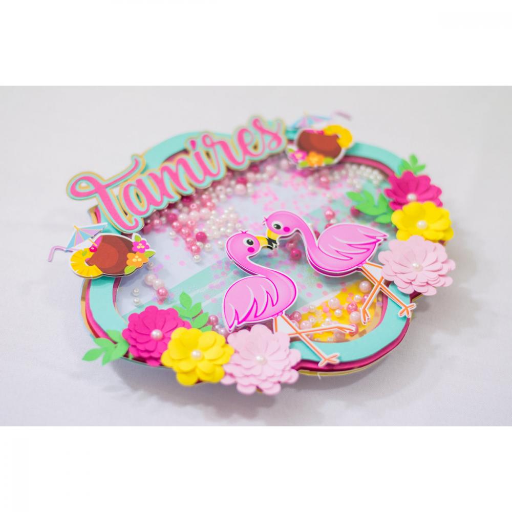 Arquivo de Corte Topo de Bolo - Flamingo