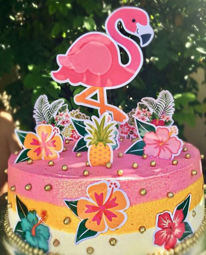 Arquivo de Corte Topo de Bolo - Flamingo