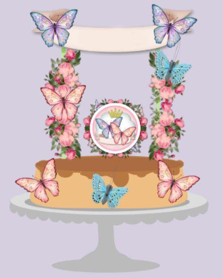 Arquivo de Corte Topo de Bolo - Floral