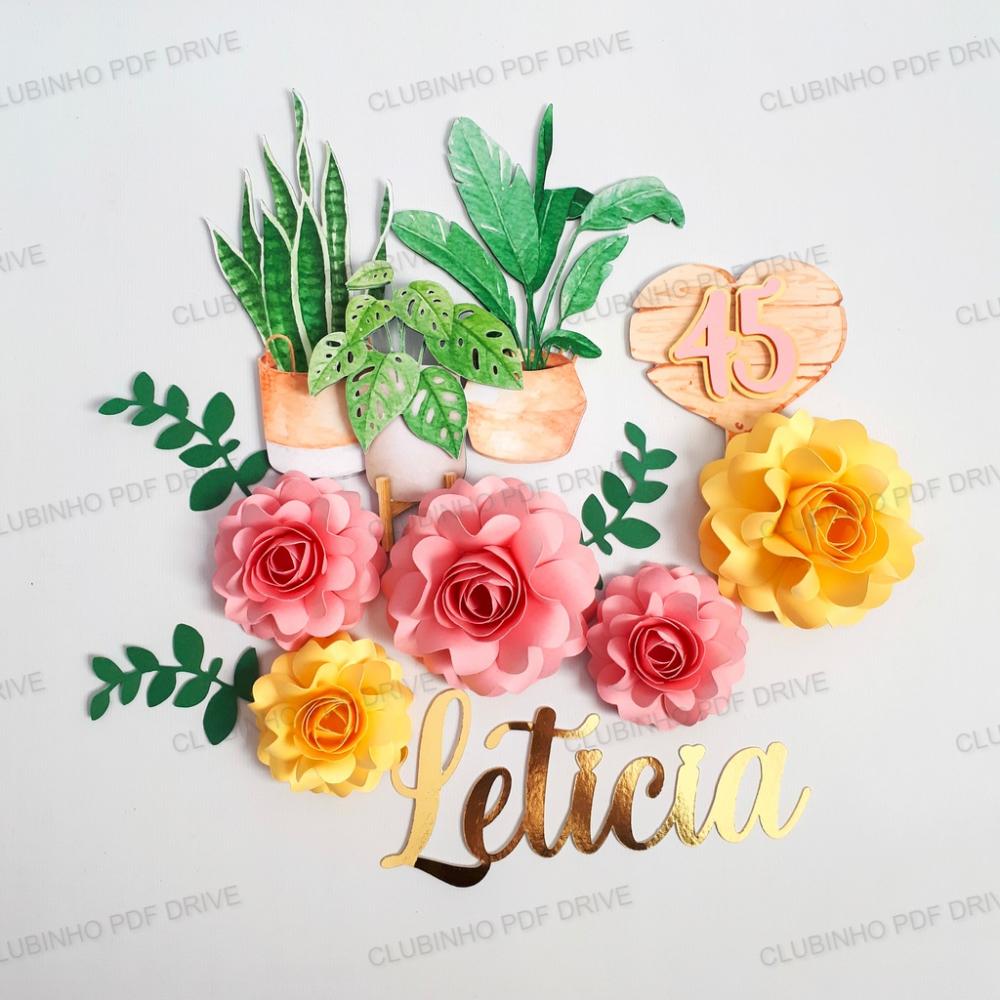 Arquivo de Corte Topo de Bolo - Floral