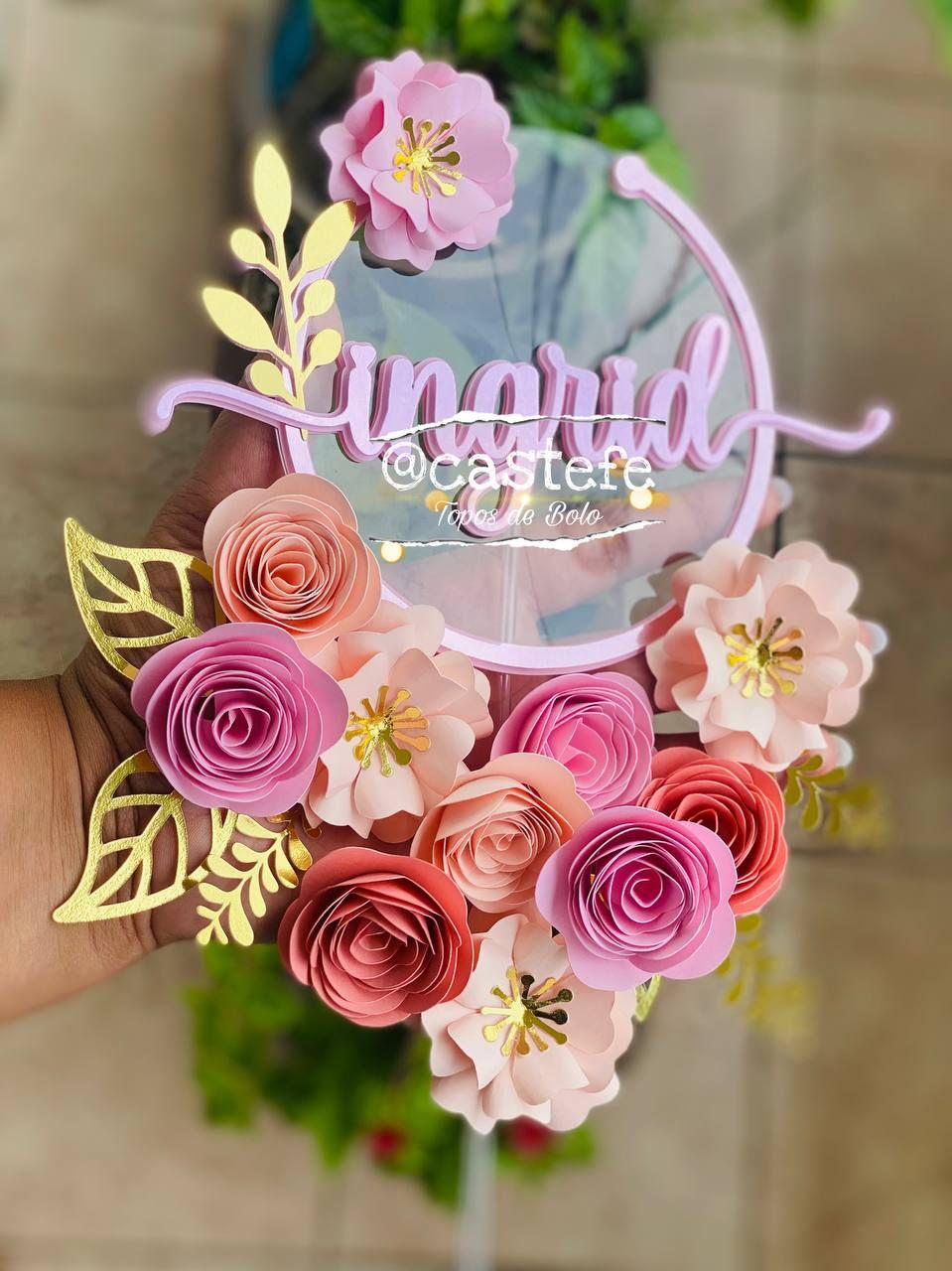 Arquivo de Corte Topo de Bolo - Floral