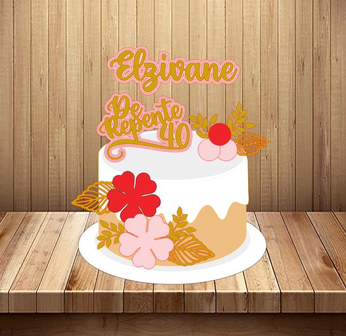 Arquivo de Corte Topo de Bolo - Floral