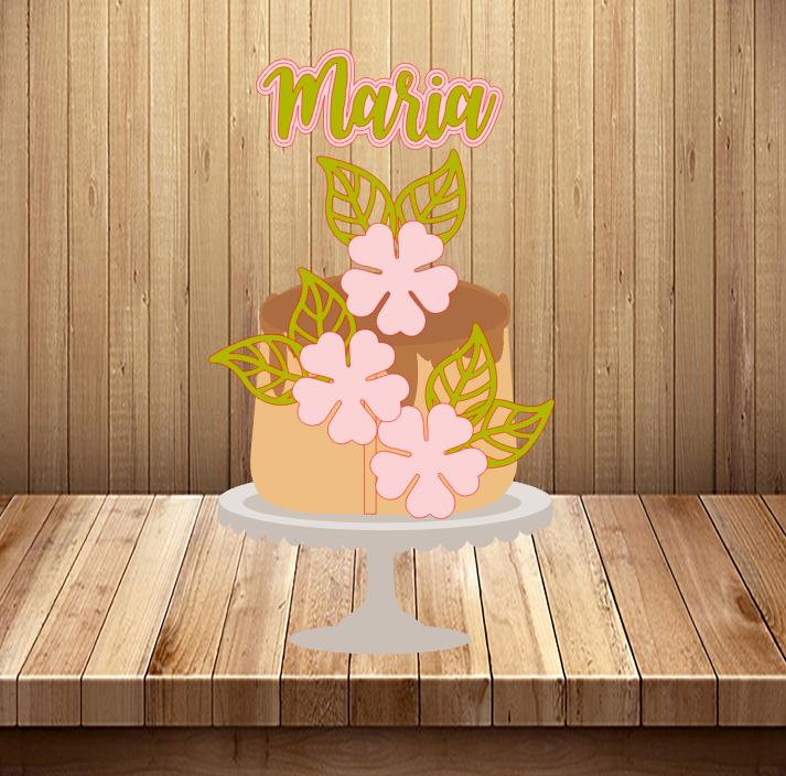 Arquivo de Corte Topo de Bolo - Floral