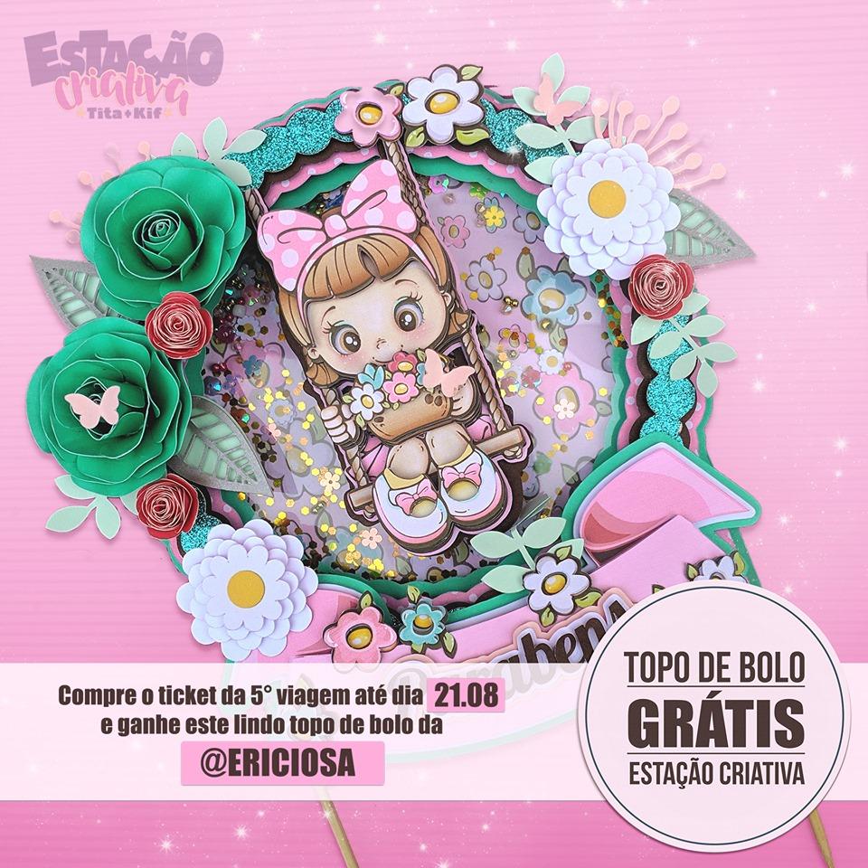 Arquivo de Corte Topo de Bolo - Floral