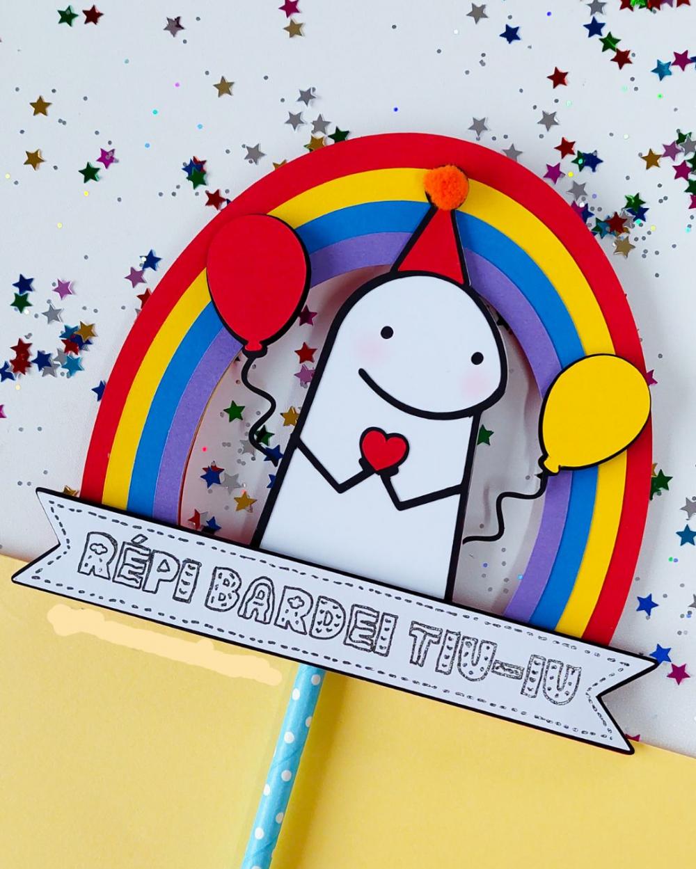 Arquivo de Corte Topo de Bolo - Flork (Bentô Cake)