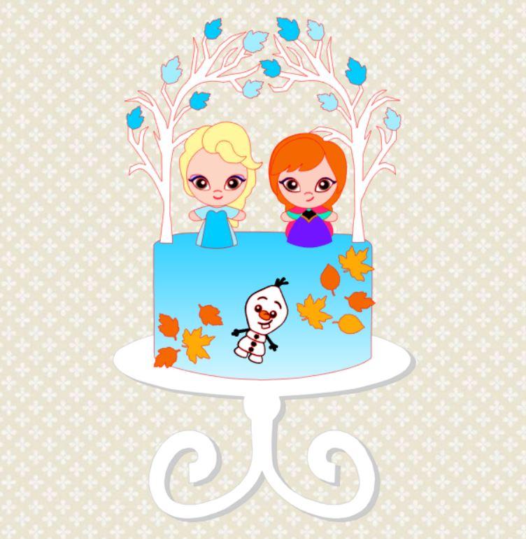 Arquivo de Corte Topo de Bolo - Frozen