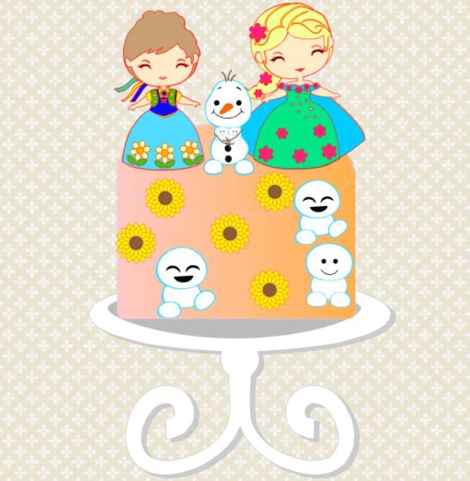 Arquivo de Corte Topo de Bolo - Frozen