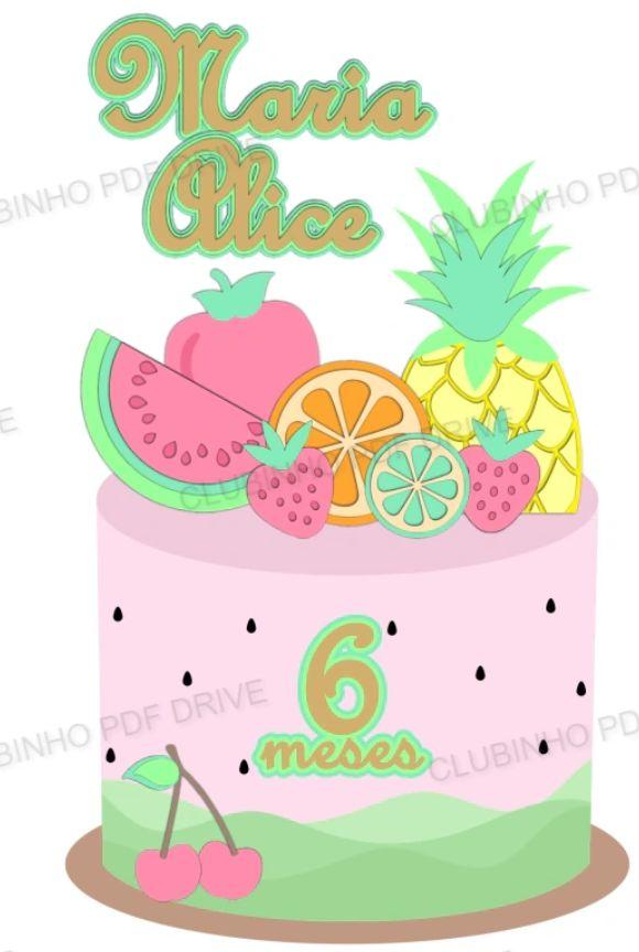 Arquivo de Corte Topo de Bolo - Frutas