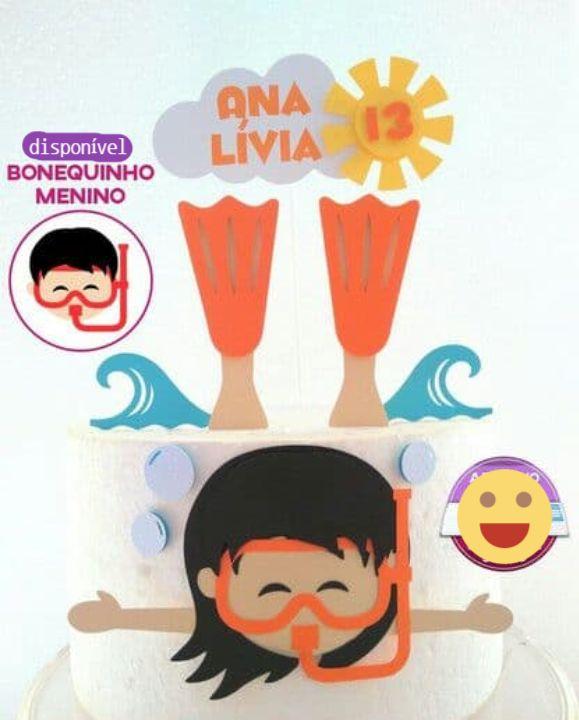 Arquivo de Corte Topo de Bolo - Fundo do Mar