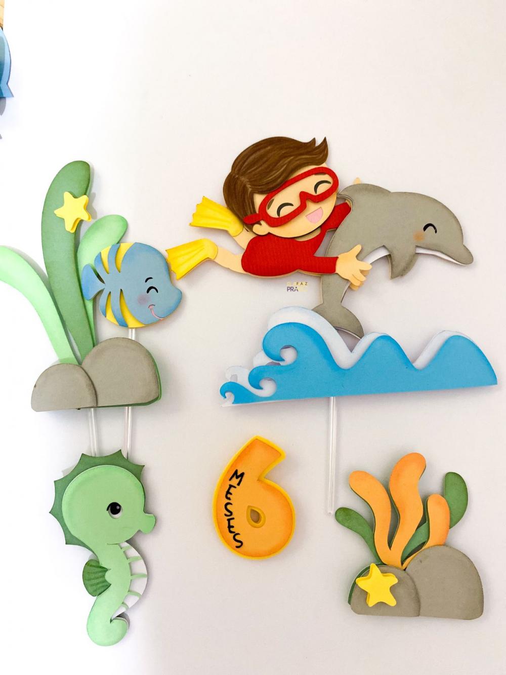 Arquivo de Corte Topo de Bolo - Fundo do Mar