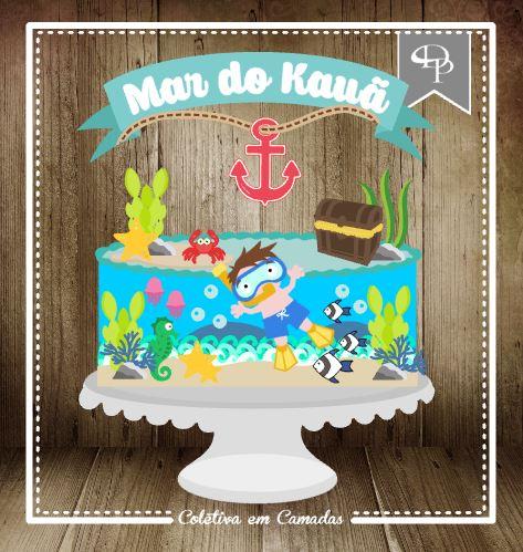 Arquivo de Corte Topo de Bolo - Fundo do Mar