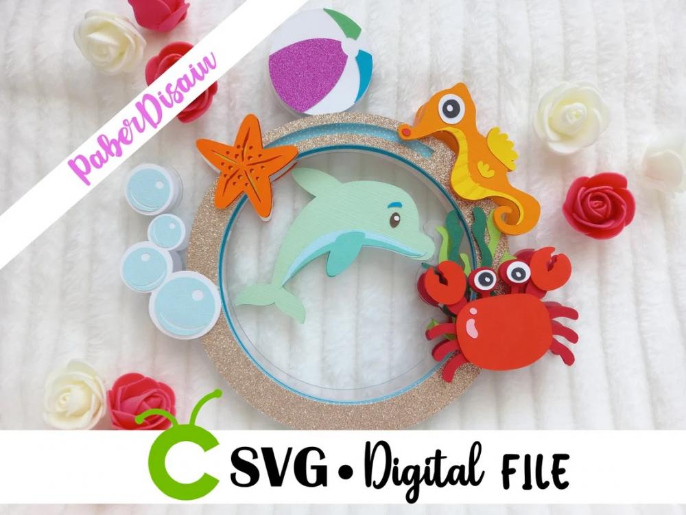 Arquivo de Corte Topo de Bolo - Fundo do Mar