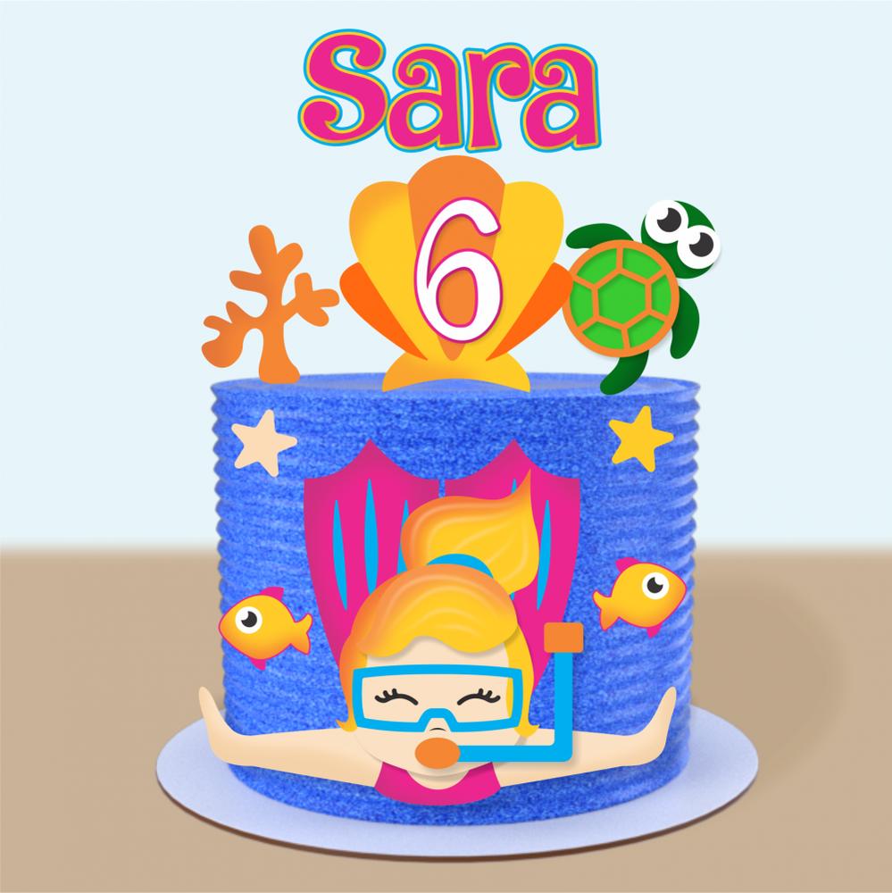 Arquivo de Corte Topo de Bolo - Fundo do Mar