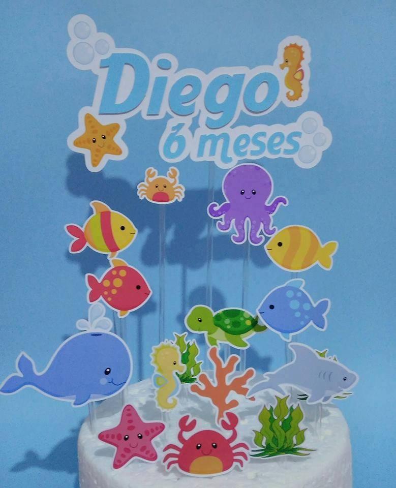 Arquivo de Corte Topo de Bolo - Fundo do Mar