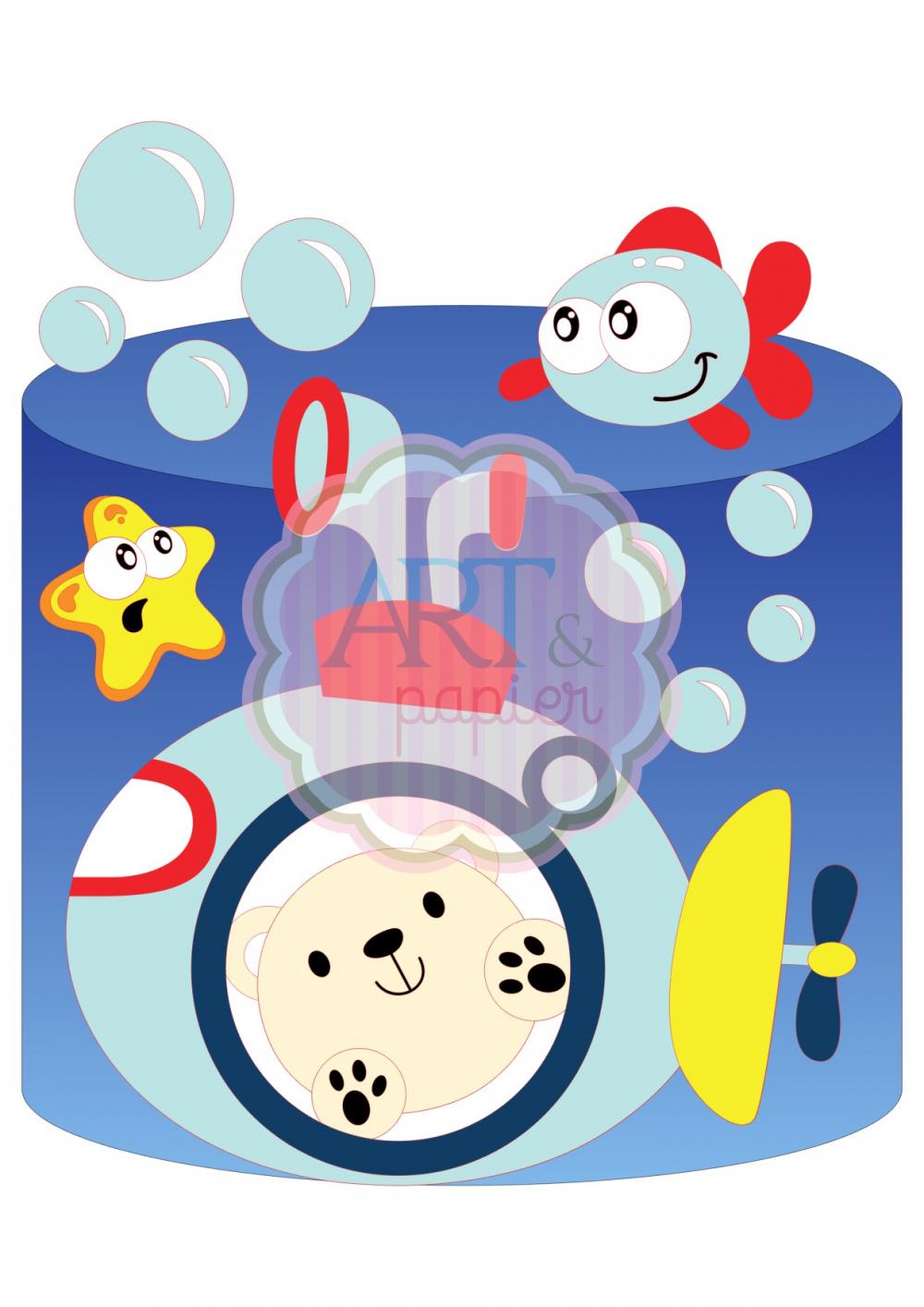 Arquivo de Corte Topo de Bolo - Fundo do Mar