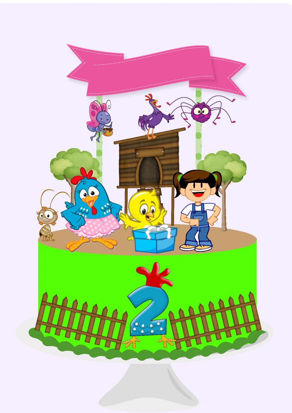 Arquivo de Corte Topo de Bolo - Galinha Pintadinha