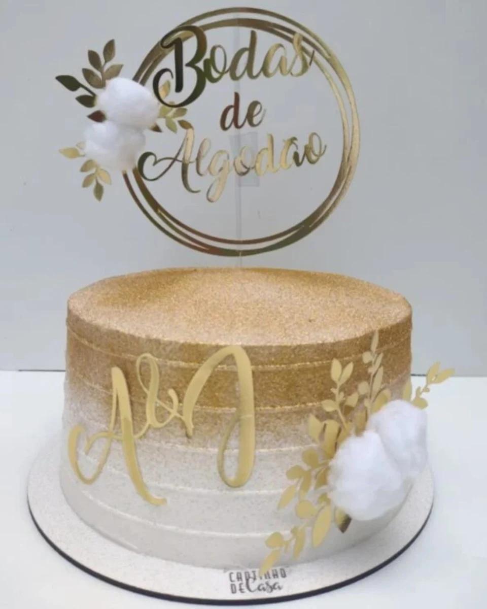 Arquivo de Corte Topo de Bolo - Bodas de Algodão