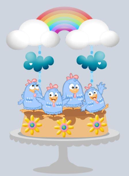 Arquivo de Corte Topo de Bolo - Galinha Pintadinha