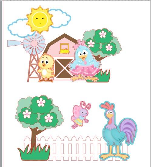 Arquivo de Corte Topo de Bolo - Galinha Pintadinha