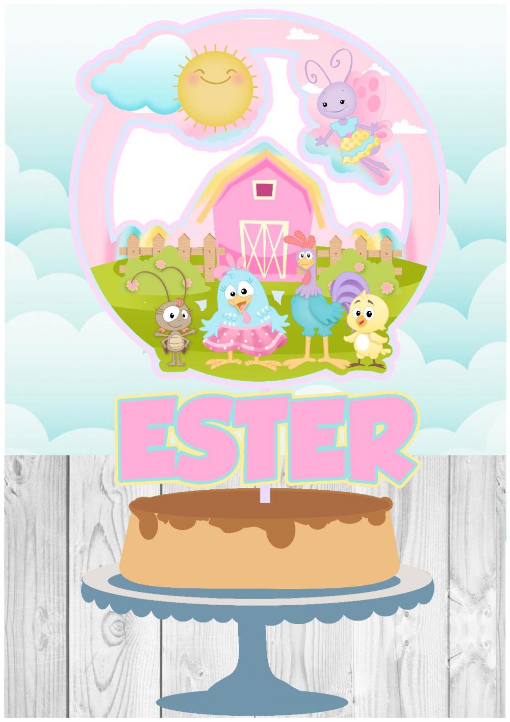 Arquivo de Corte Topo de Bolo - Galinha Pintadinha